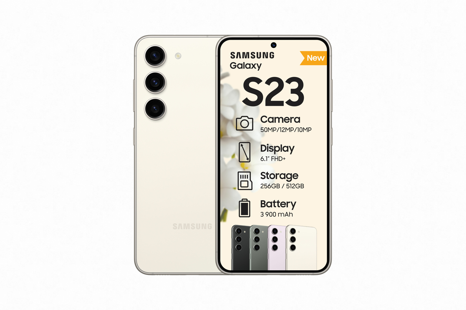 iRobust Tech Samsung Galaxy S23 256GB Cream - Dual SIM