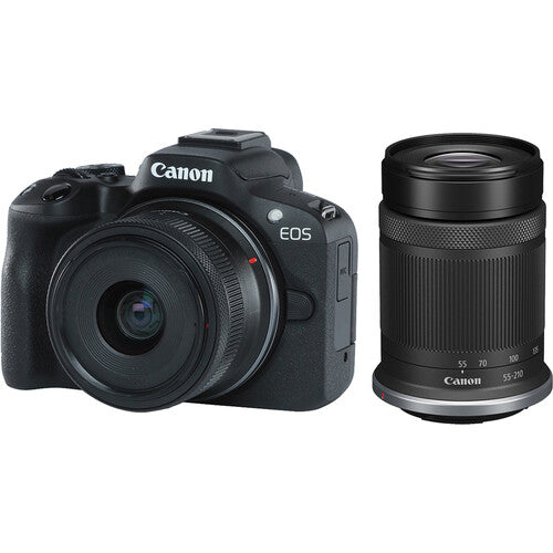 iRobust Tech Canon EOS R50 Mirrorless Camera with 18-45mm and 55-210mm Lenses 